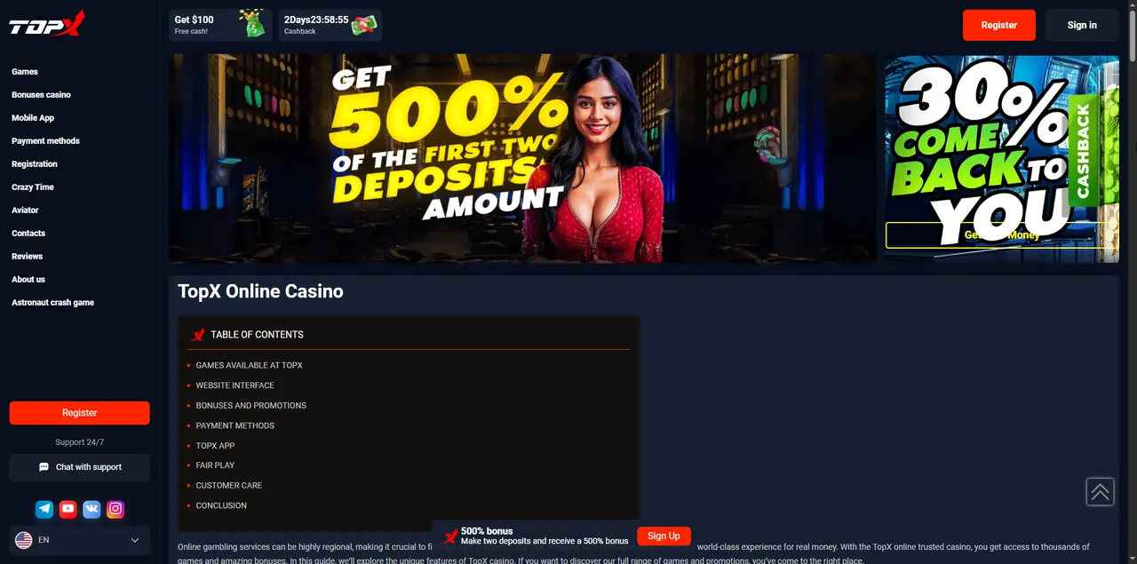 TopX Casino Review 2026 – Complete Guide for International Players Casino